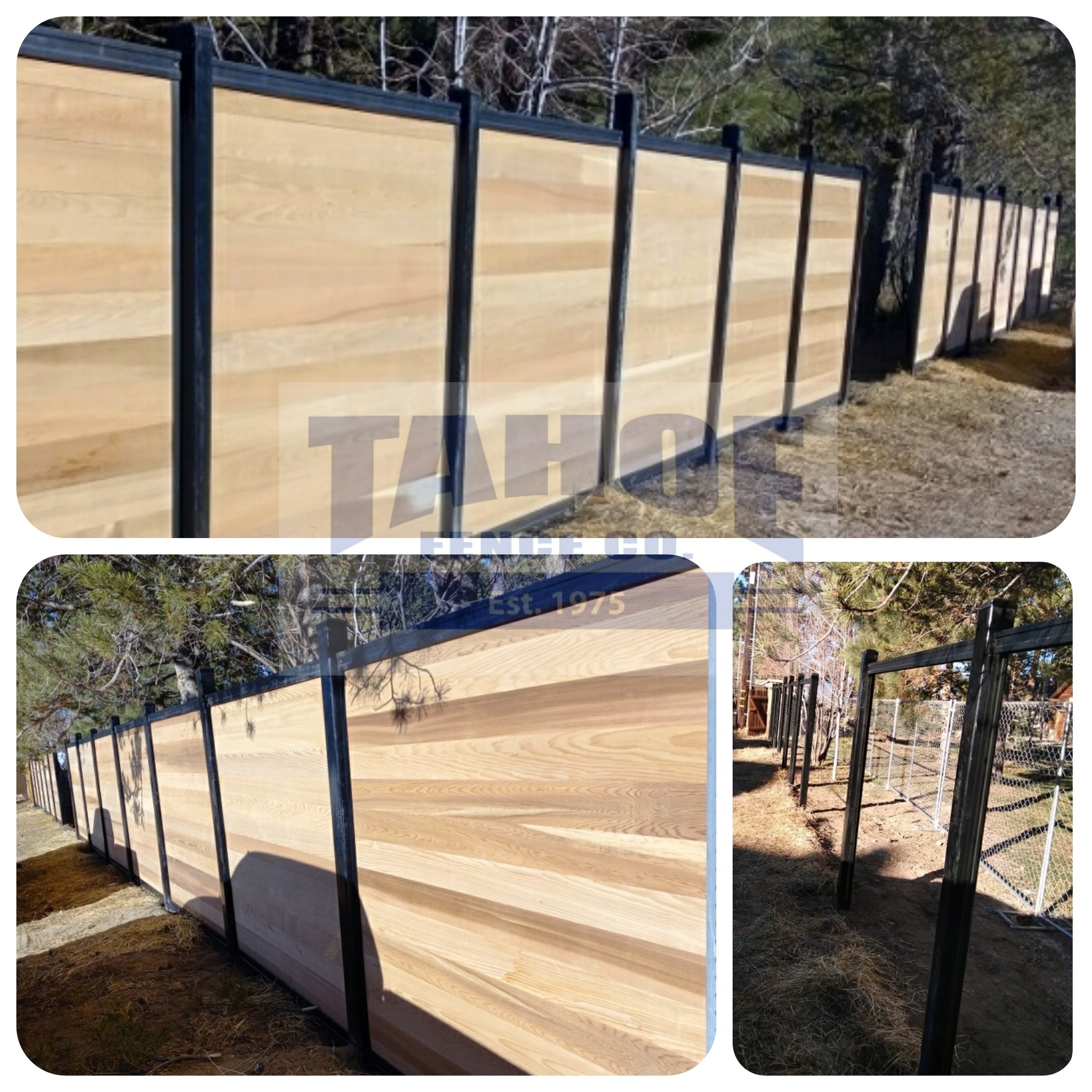 Tongue & groove horizontal fence with steel framing in South Lake Tahoe (El Dorado County)