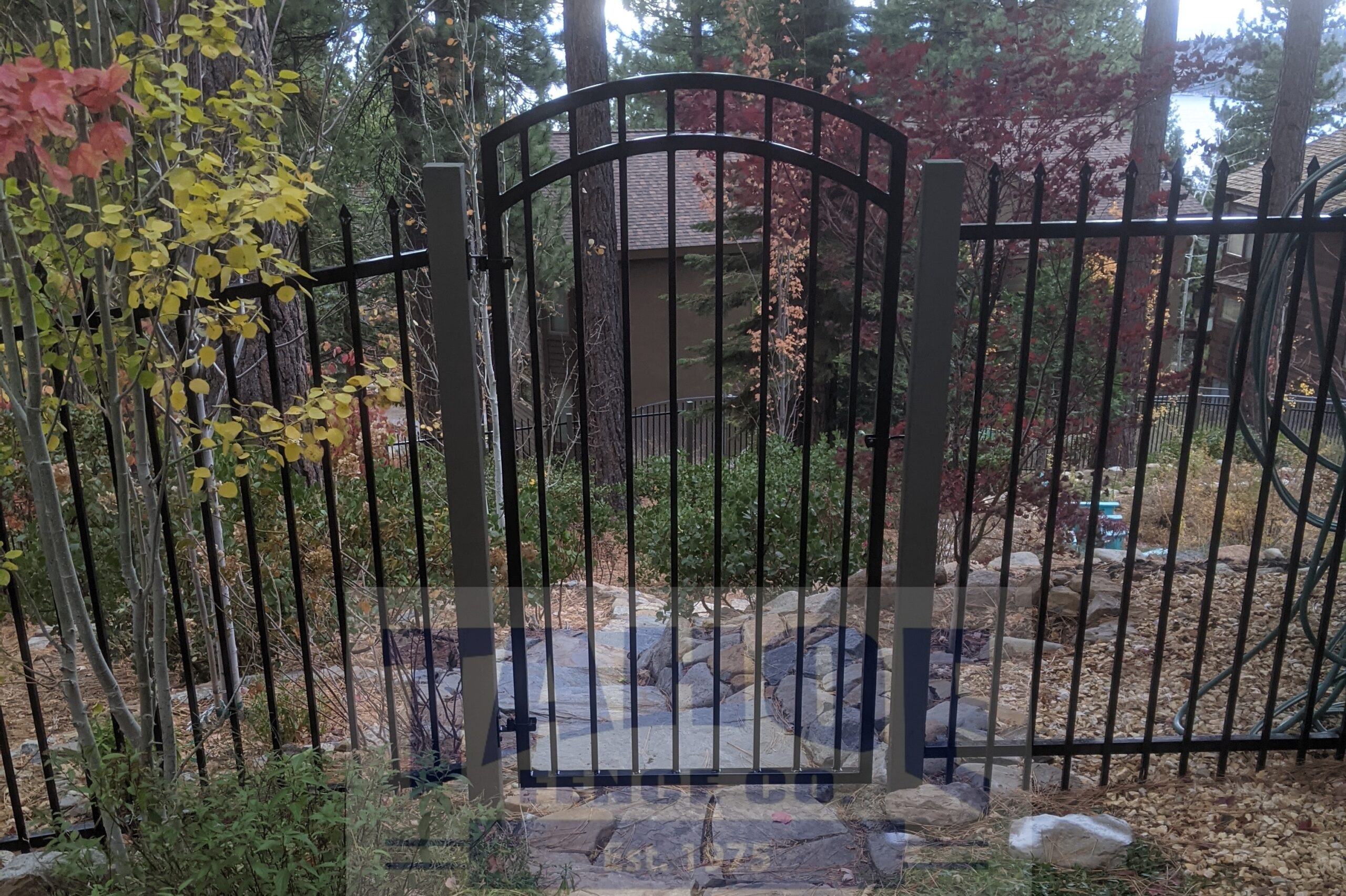  Aristocrat style iron with an arched, double-rail gate Tahoe's crews installed at Lake Tahoe. 