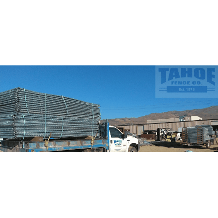  Tahoe Fence trucks and trailers loaded-up with the first shipment of the 2,000 linear feet of construction panels for the Boys and Girls Clubs of Mason Valley and the "Night in the Country Nevada" music festival.