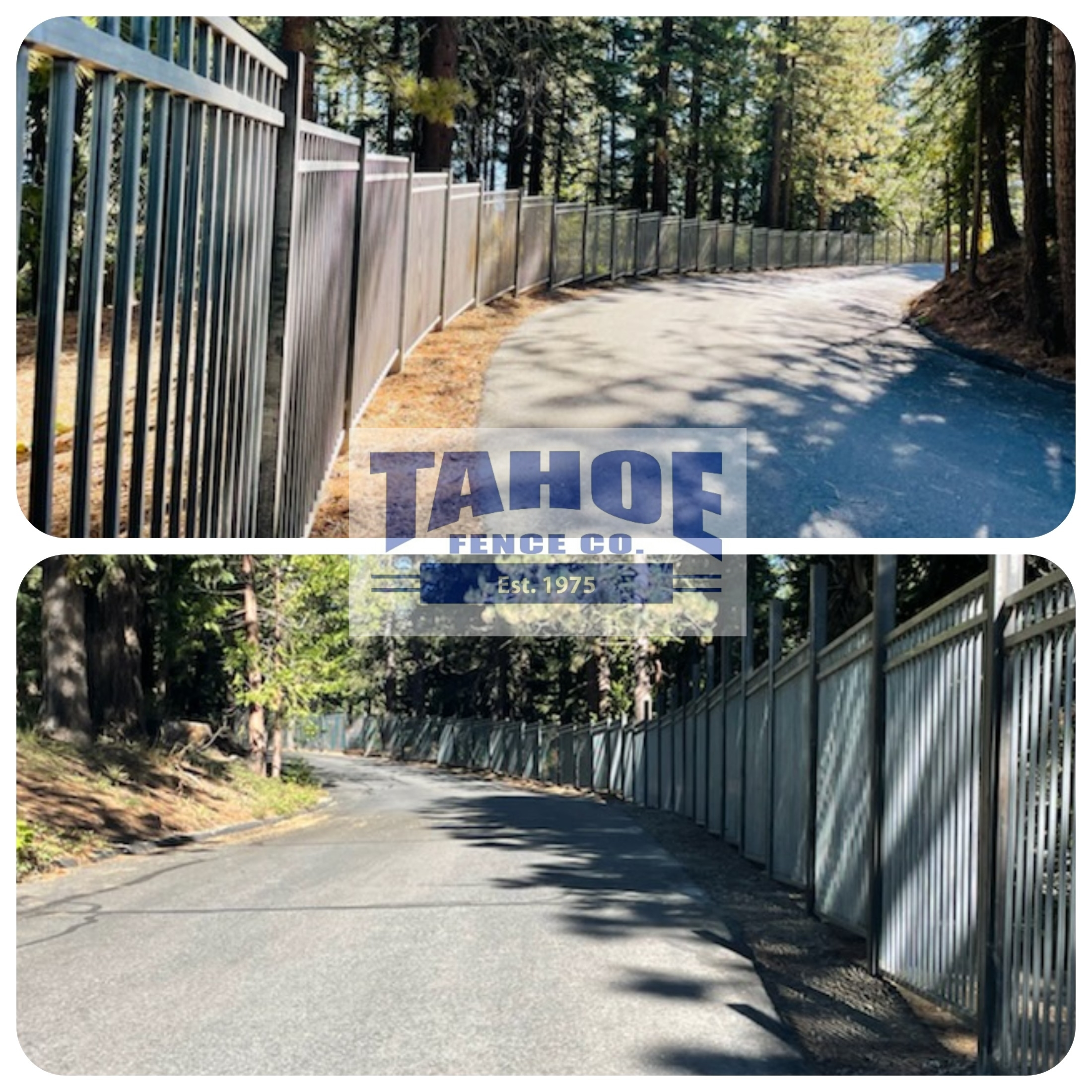 Tahoe's crews are installing this raw, ornamental steel fence in North Lake Tahoe (Placer County.)
