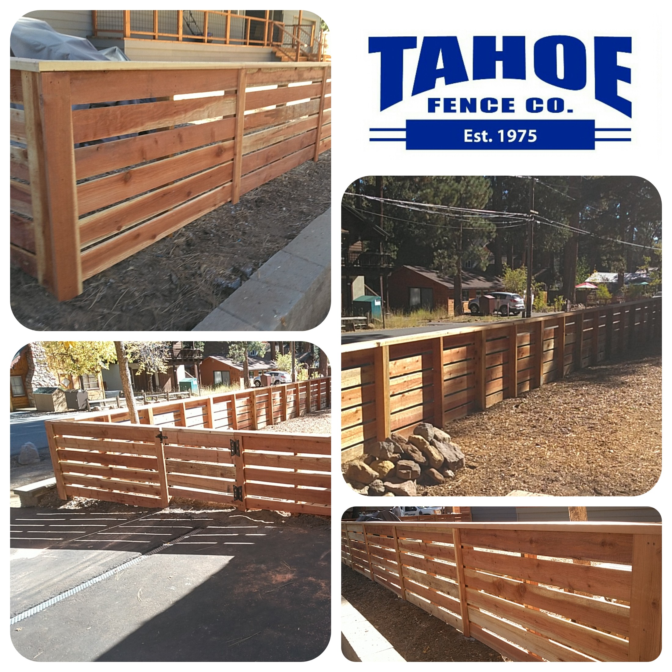 Just In Time With so much going on lately, you really have to make time for it all. Halloween just wrapped up. Daylight Savings Time ends this weekend. Elections this week. Before you know it, Thanksgiving will be here and so will Winter. Tahoe's crews built this beautiful, redwood fence just in time before the wet weather arrived. It's a horizontal fence with gapped boards, a top cap, and 2x4 vertical supports between posts in Tahoe Vista (Placer County.) 