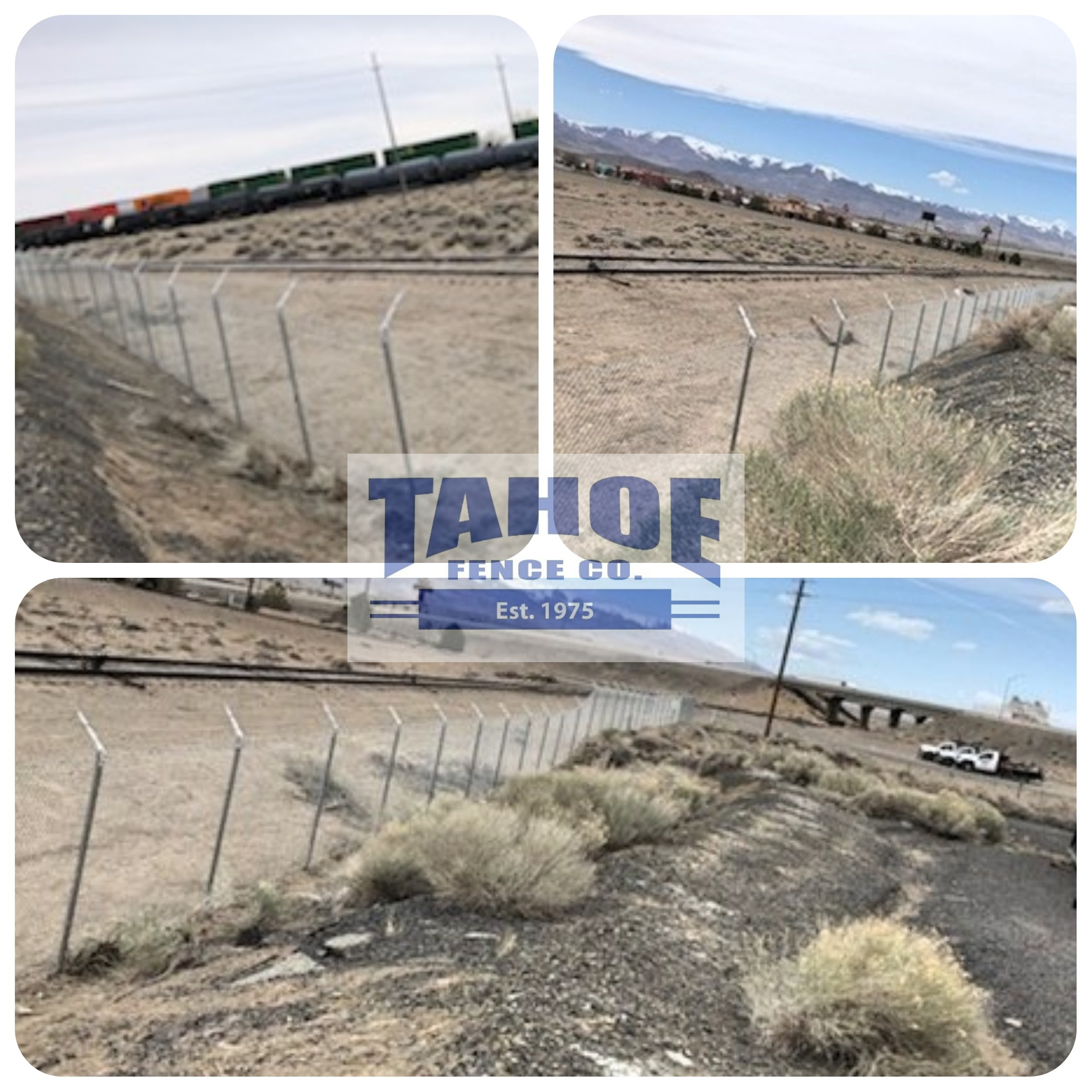 Keep It Rolling

Like the song "The Train Kept A-Rollin," Tahoe's crews are busy busting out the fence installs this season.

Just finished a big job out in Fernley with both new, chain link fence installation and some repair/refurbishment of existing fences and gates.

The project was partially located near railroad tracks.  Not only was PPE required for the railroad, but the fence lines had to be a certain minimum distance from the tracks to maintain the required easement. And under the watchful eye of a railroad safety officer/inspector.

When you hear those special service announcements about staying away from train tracts, listen! Isn't anything to mess with. 

Fortunately, our crews didn't have any "Stand By Me" incidents.

Pictured: Tahoe keeping it rolling with a chain link fence and barbed wire with a train, tracts, and railroad trestle in the background in Fernley (Lyon County.)