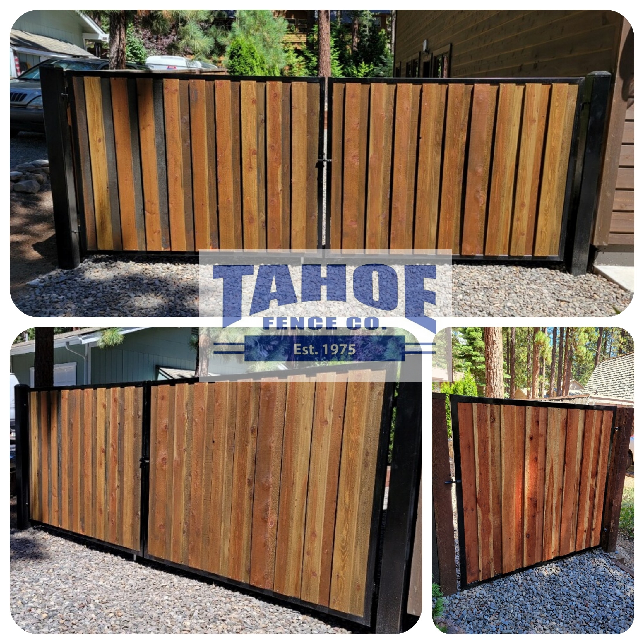 Looking Good

Can fences and gates be sexy? Don't know if we have the answer to that ourselves. And we're probably biased, anyway. But these gates are looking good!

Our customer wanted to replace their existing, wood-framed gates. Because of their size and framing, the previous gates were problematic. 

Tahoe's crews built and installed these metal-framed gates at Incline Village (Washoe County). They have the strength of steel and are lighter than the previous all-wood constructed gates. Tahoe's gates keep the look of the overlapped redwood fence and have the added benefit of opening and closing smoothly with ball bearing hinges. 

And they look darn good!