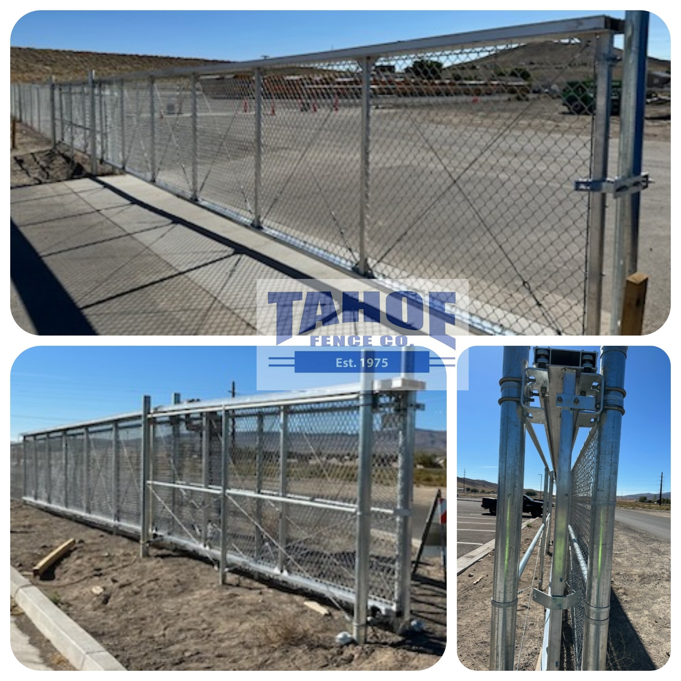 Go Big

That time of year when the bears are going big before Winter hits.

Likewise, Tahoe's gates are going big as well.

Tahoe is installing several large opening, overhead-track cantilever slide gates in Fernley (Lyon County.) Like this 40-foot, double-track gate.

Our crews just replaced a 31-foot, double-swing gate out there also.

And Tahoe recently completed this install of a 50-foot, double cantilever gate setup in Mound House (Lyon County.)

We go big for our customers.