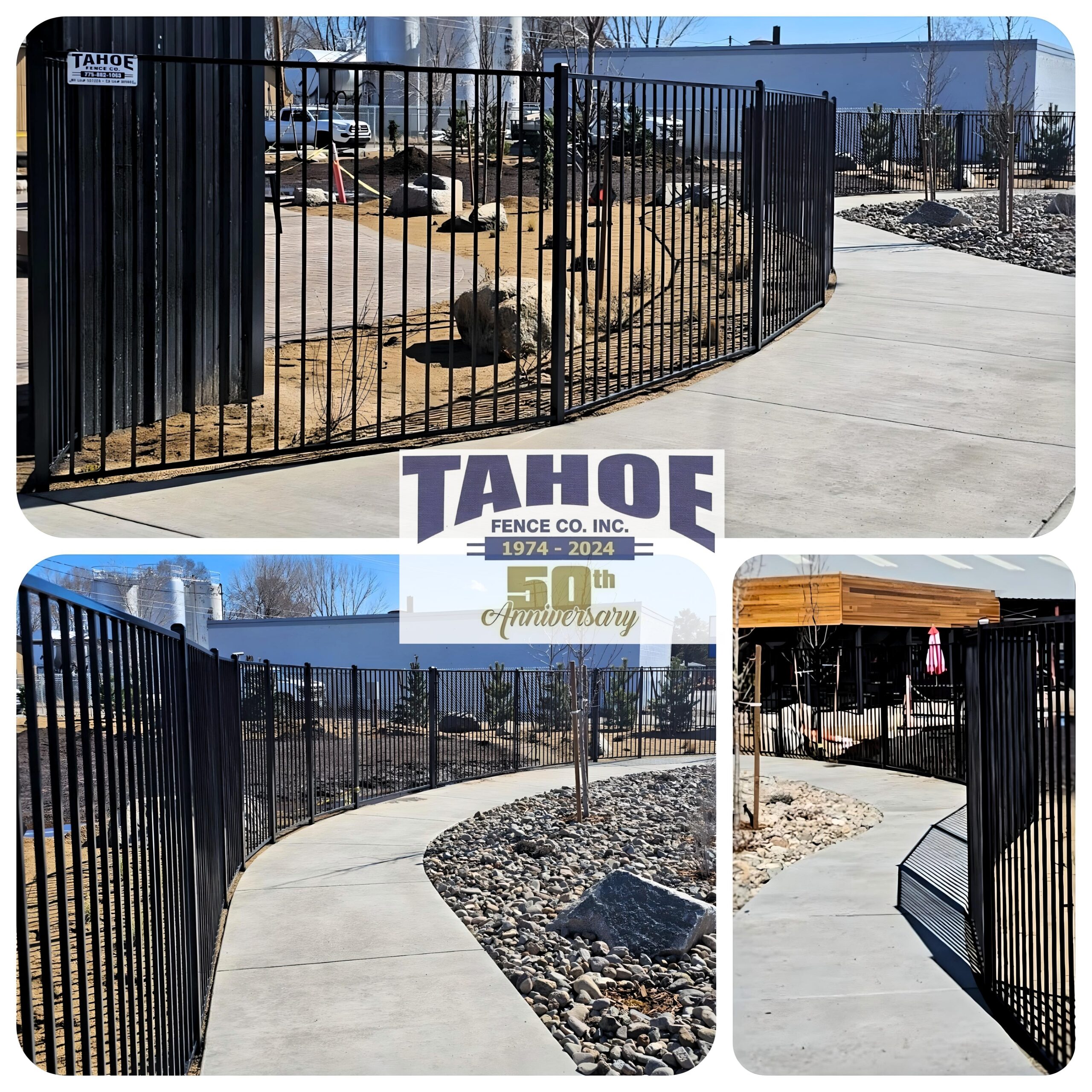 Winding Down the Work Week 

Already the last weekend of February.
At the tail end of Winter.
And Tahoe's crews are winding down the work week with this ornamental iron fence in Minden (Douglas County.)

This black, regal-style iron winds around the meandering sidewalk in front of the new Great Basin Brewing Co. location there.