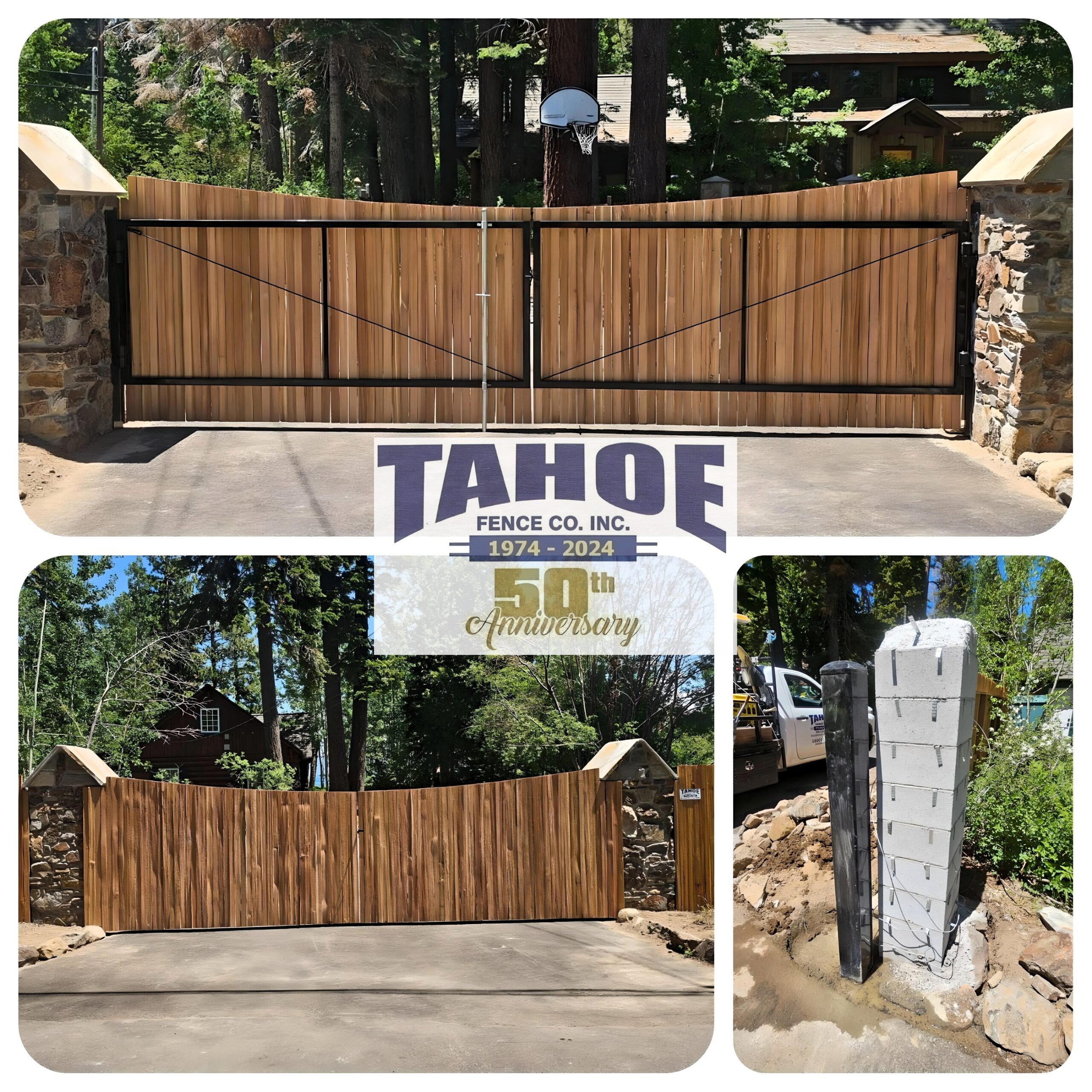 Summertime 

It's officially Summer, and Tahoe Fence is working hard to help you relax and enjoy it.

Whether you want to secure your backyard BBQs, or safeguard your pool parties, we've got the style to match your summertime fun.

Tahoe has been here 50-years helping to define your outdoor spaces, so you may enjoy the sunshine season with peace of mind.

Pictured: Tahoe's classic-style, grape stake wood fencing with metal frame gates and posts incorporated into rustic stone columns in Homewood (Placer County.)

Special thanks to Hawk and Son Enterprises Inc. for working with us on the awesome retro Tahoe stone columns. They always do outstanding work!