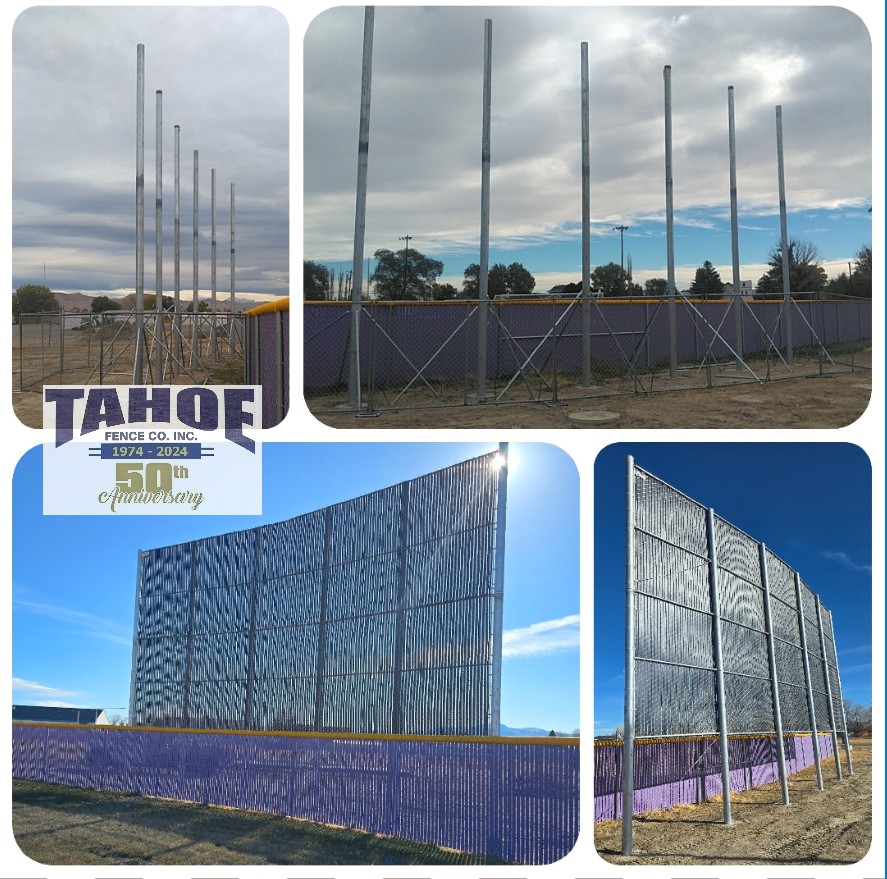 Sky's the Limit 

Officially, it's a new year.
Basically, it's another season.
But honestly, our perspective is the same. . .

Sky's the limit.

Tahoe's crews exemplify this with the completion of another batter's eye fence. This one is 26-feet high, with the posts embedded in reinforced concrete footings in Yerington (Lyon County.)