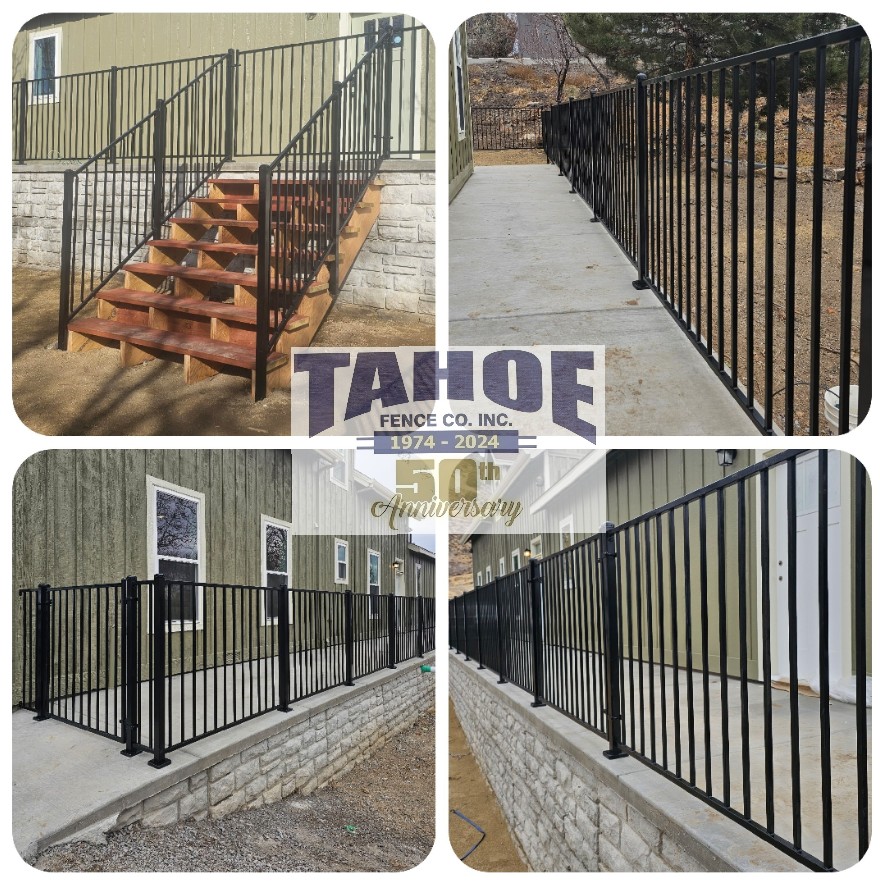 Built On Safety Tahoe's crews built these steel railings for safety around the elevated walkways and stairs at The Children's Cabinet in Virginia City (Storey County.) The Children's Cabinet knows about keeping children safe and families together, since that's been it's mission the past 40 years. Through their services like, Safe Place, family counseling, their food market (food bank/pantry), education and support services, and community and business involvement, The Children's Cabinet helps more than 15,000 Nevada families each year! Tahoe's steel railings are built on posts that are welded to flange plates and bolted to the concrete walkways. The flanges and bolts are covered and hidden with custom, decorative post bases.